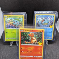 Pokemon 4 Holos Starters And Pikachu