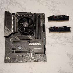 B550 Tomahawk, Ryzen 3600, and 32 GB of DDR4 ram.