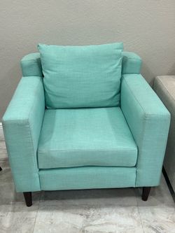 Teal Upholstered Accent Armchair