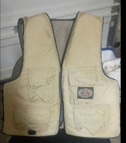 Vintage Stearns SBV-4142 Fishing Flotation Vest / Life Jacket (Adult S/M) - Tan