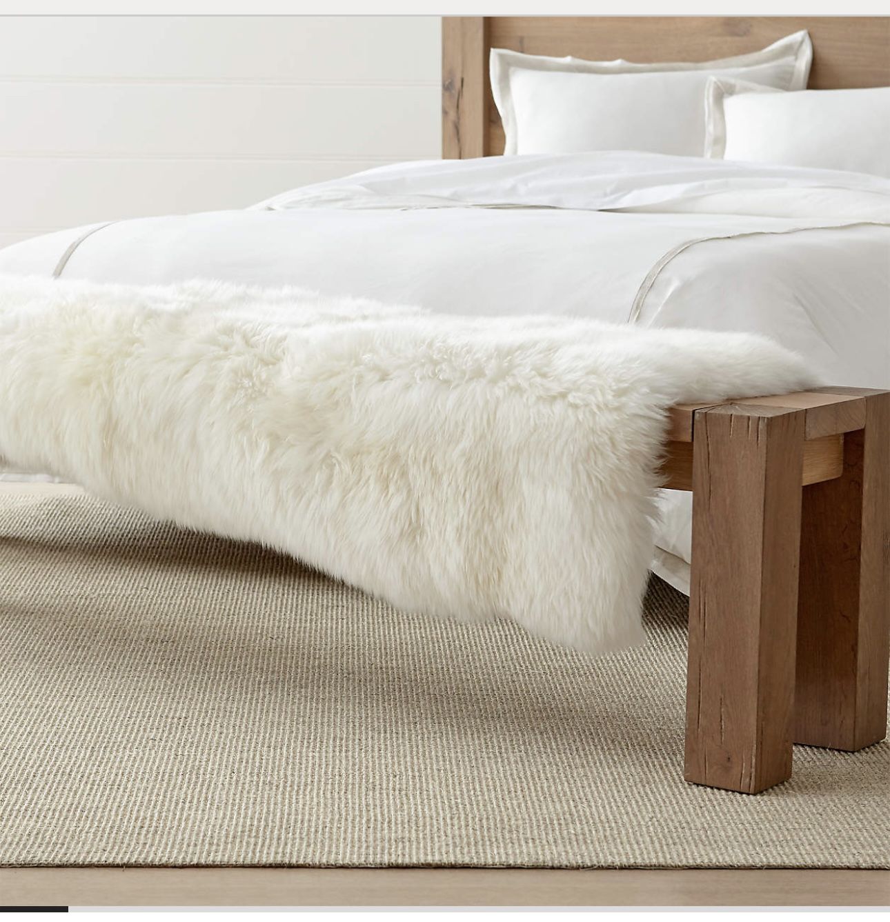 Crate&Barrel Sheepskin Bench Throw