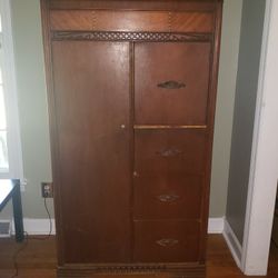 Vintage Wood Armoire (Dresser)