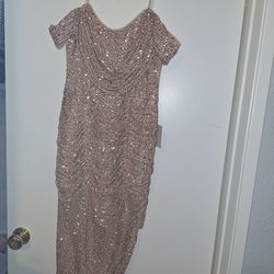 Pink Rose Gold Sequence Dress