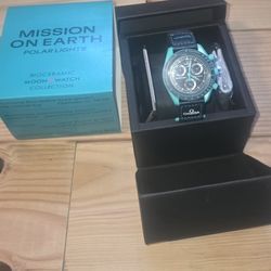 Swatch x Omega Bioceramic Moonswatch Mission To Earth POLAR LIGHTS - Fast Ship