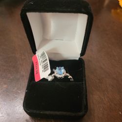 Blue Topaz Ring Sterling Silver Size 7