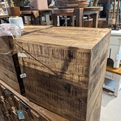 Natural Wood Square End Table 