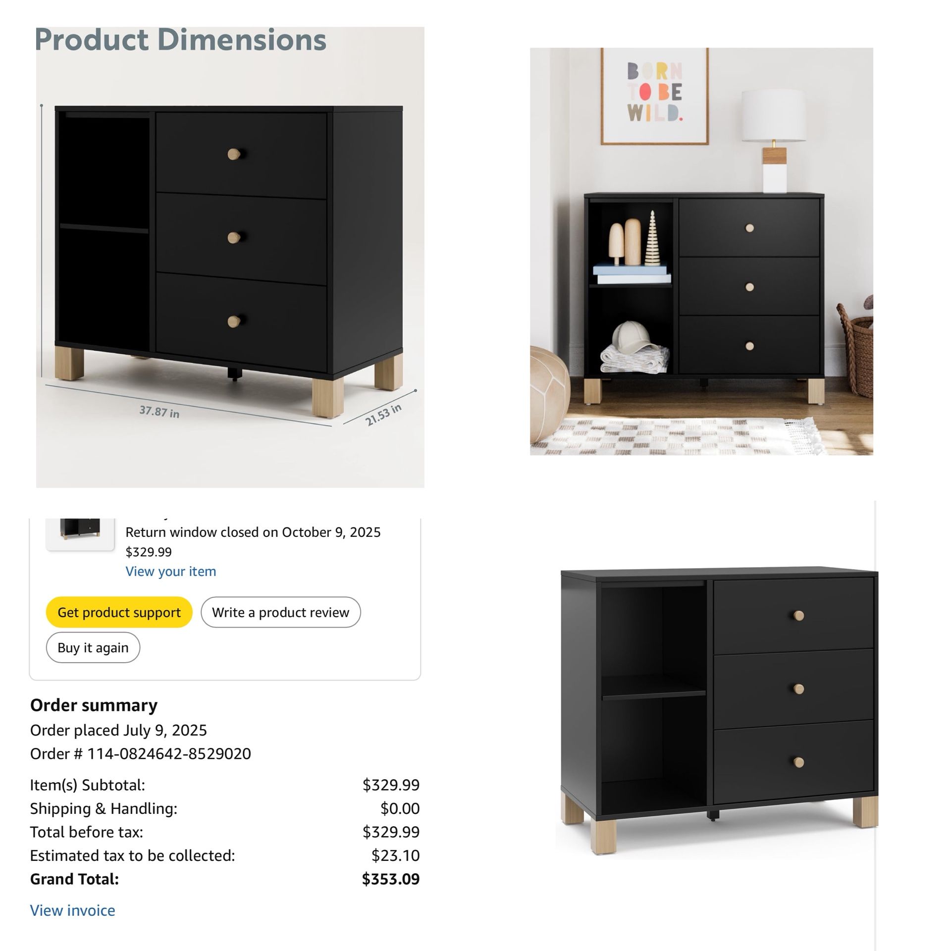 California 3 Drawer Combo Dresser