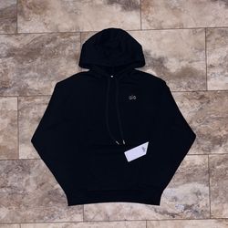 Alo Yoga Accolade Hoodie Black Pullover Logo Sweatshirt NWT Size Medium