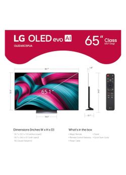 LG 65" OLED evo AI C5 4K TV+S70R 5.1.1 home theater system
