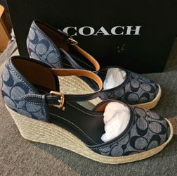 Coach Raine Signature Denim Espadrille. Size 7