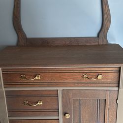 Oak Washstand With Harp