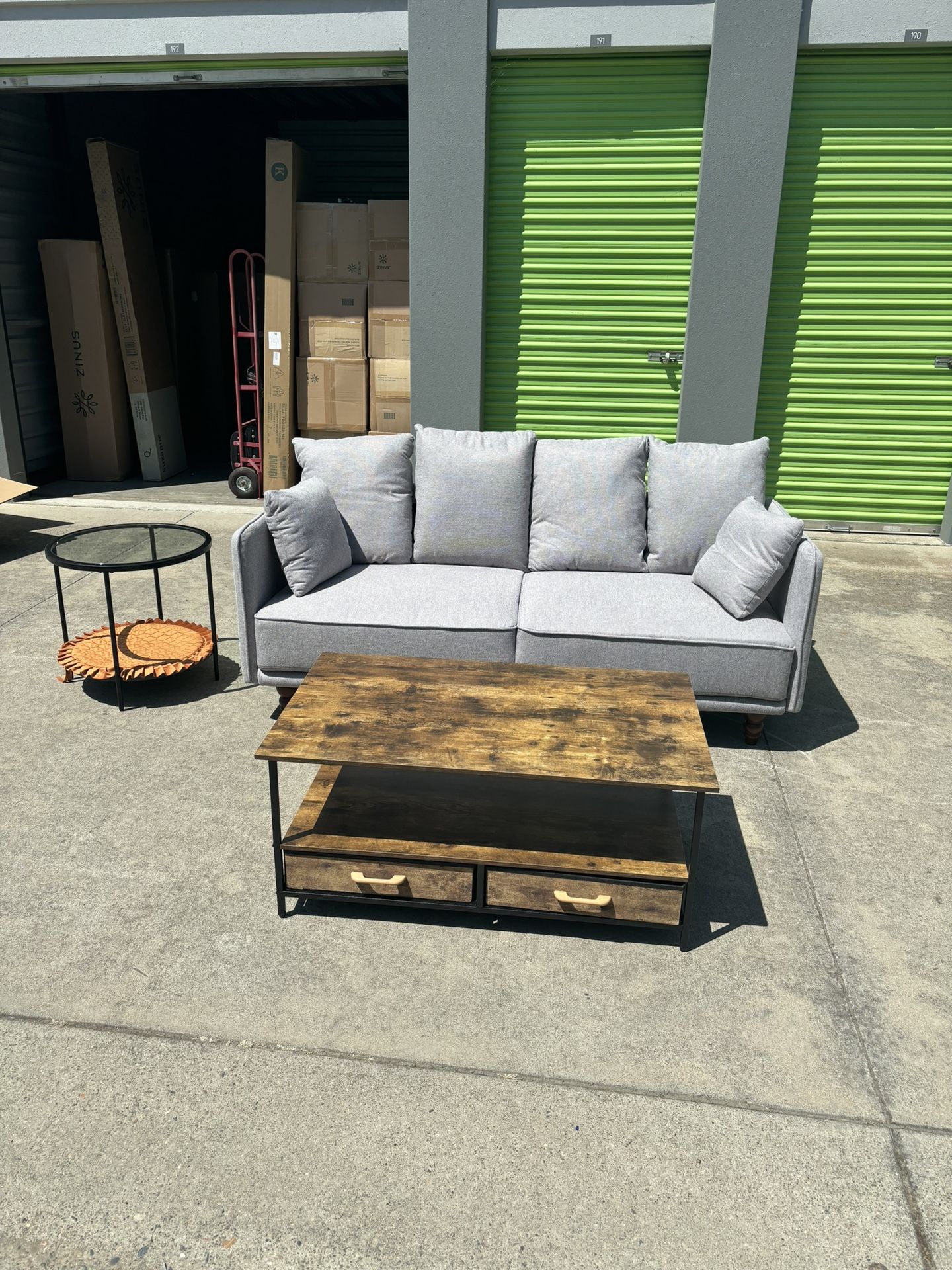 Sofa Couch Sectional Futon Grey New in Box