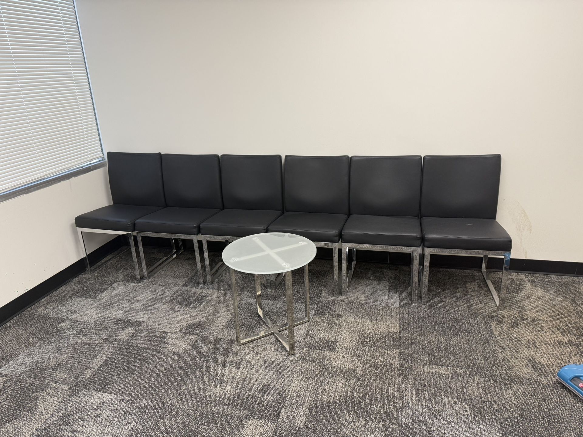 Office Metal/Black Cushioned Chairs