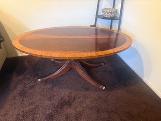 Ethan Allen Oval Mahogany Coffee Table – 48” x 30” – Refinished
