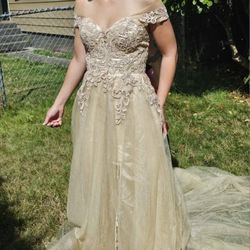 Beautiful Gold Wedding Dress
