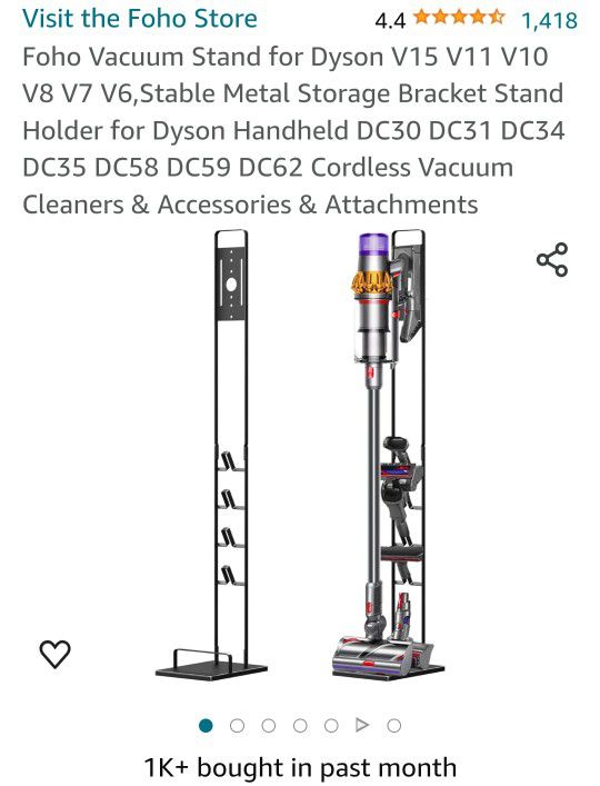 Vacuum Stand for Dyson V15 V11 V10 V8 V7 V6,Stable Metal Storage Bracket Stand Holder for Dyson Handheld