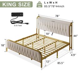 King Size Upholstered Bed frame 