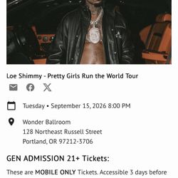 LOE SHIMMY TICKETS