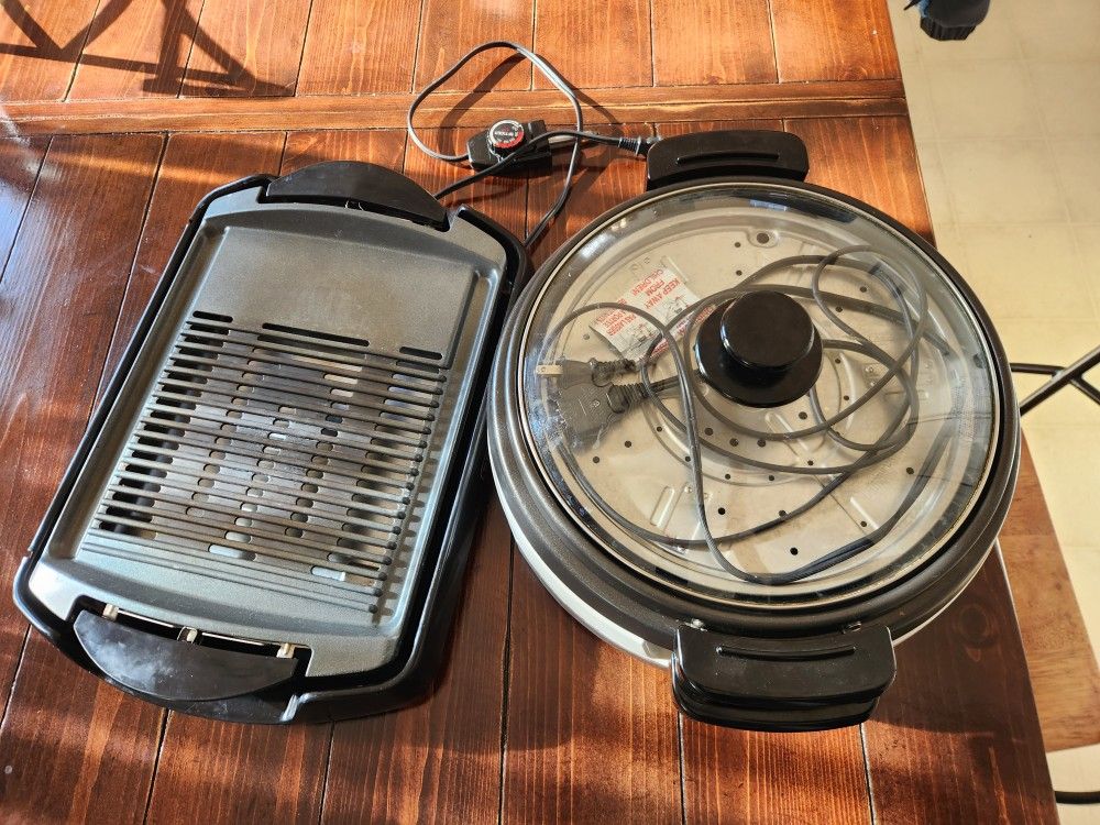 Electric Skillet And Indoor Electric Grill
