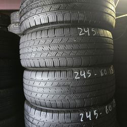 4 Used Tires Michelin With 75% Of Life 245-60-18