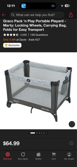 Grayco pack in play portable play yard in color Marty