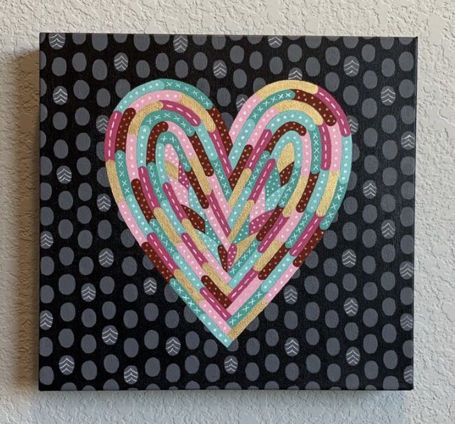 Original Heart Painting 12”x12”