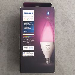 Philips Hue Smart 40W B39 Candle-Shaped LED Bulb