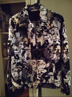 isaac mizrahi live jean style black white grey jacket small $30