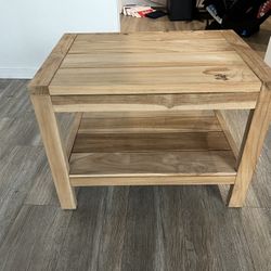 Pottery Barn Solid Teak Side Table – 24” x 17” x 18” (Malibu Style)