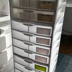4 Stackable Plastic Storage Drawer 