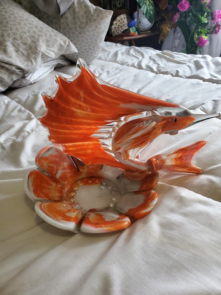 Vintage Art Glass Sword Fish