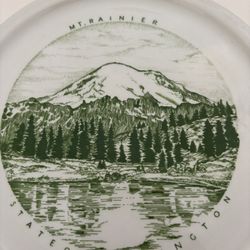 Mt.Rainier Washington State Collector Plate By Arabia Made In Finland 
