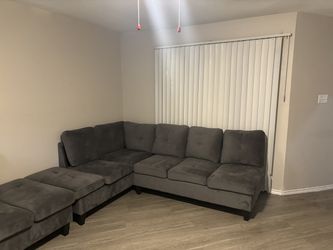 Grey sectional couch