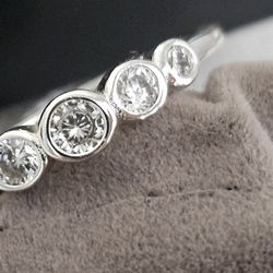 $5 New Sterling Silver Ring With CZ Stones Avon 