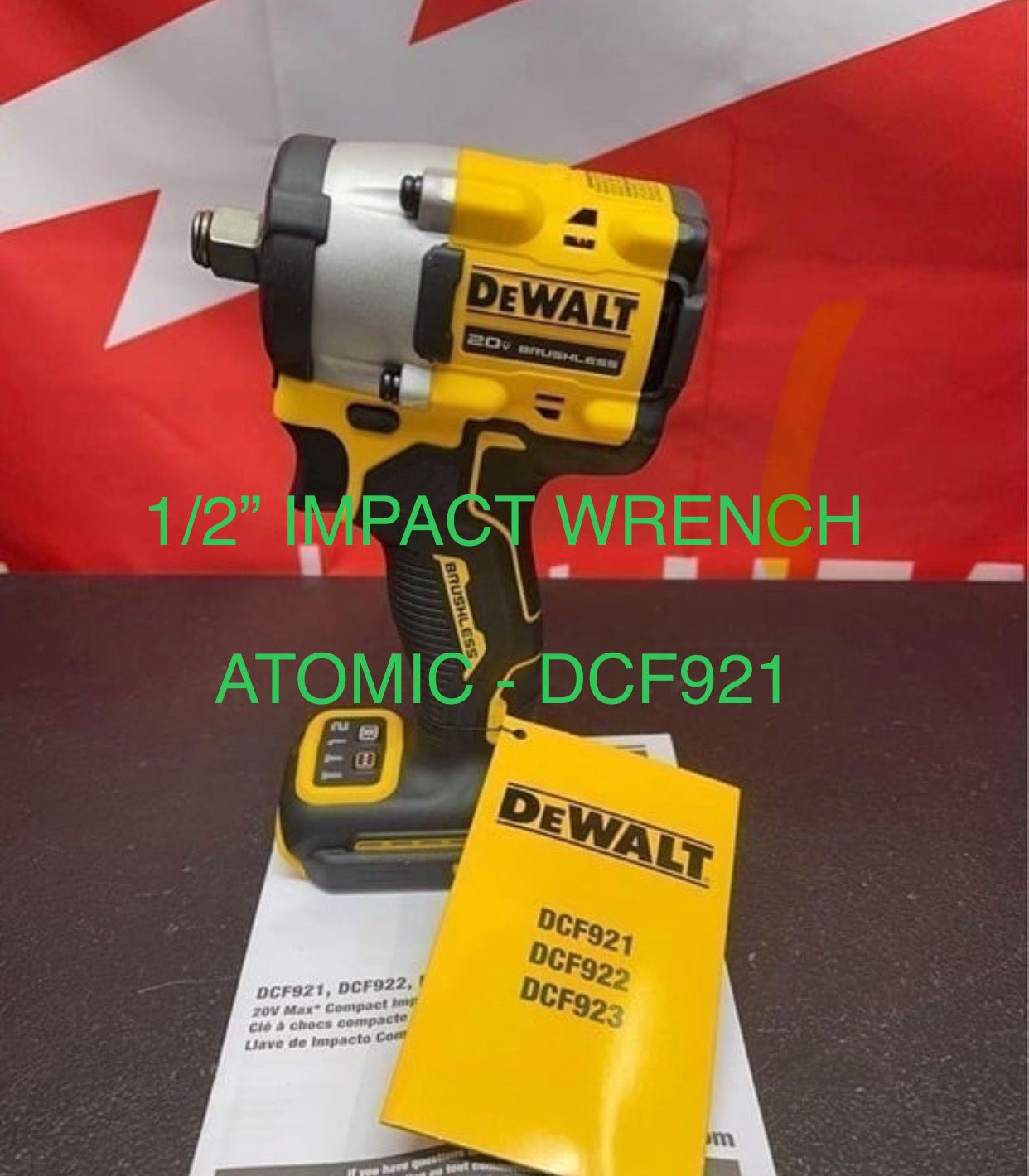 Dewalt New 1/2” Impact Wrench - ATOMIC Brushless 