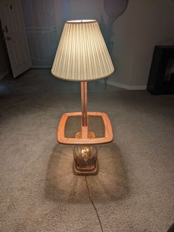 Vintage Oak Floor Lamp