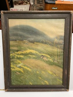 Framed Gustave Wiegand Green Pasture Artwork