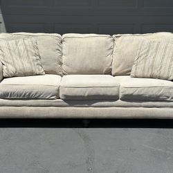 Beige 3 Seater Couch - Ashleys Furniture 
