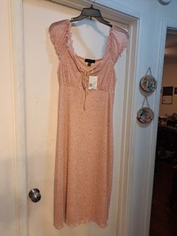 Forever 21 Size 0X (Sz 12/14) Midi Floral Blush Maxi Dress