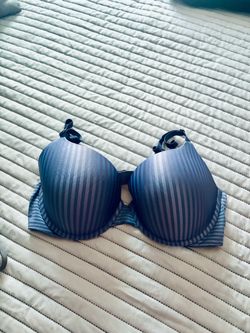 Blue Striped Underwire Bra 34D