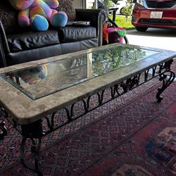 Glass And Stone Coffee Table