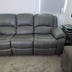 Couch Leather Power Recliner