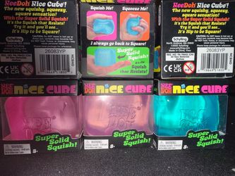 Real NeeDoh Nice Cube Squishy Stress Toys – Lot of 5