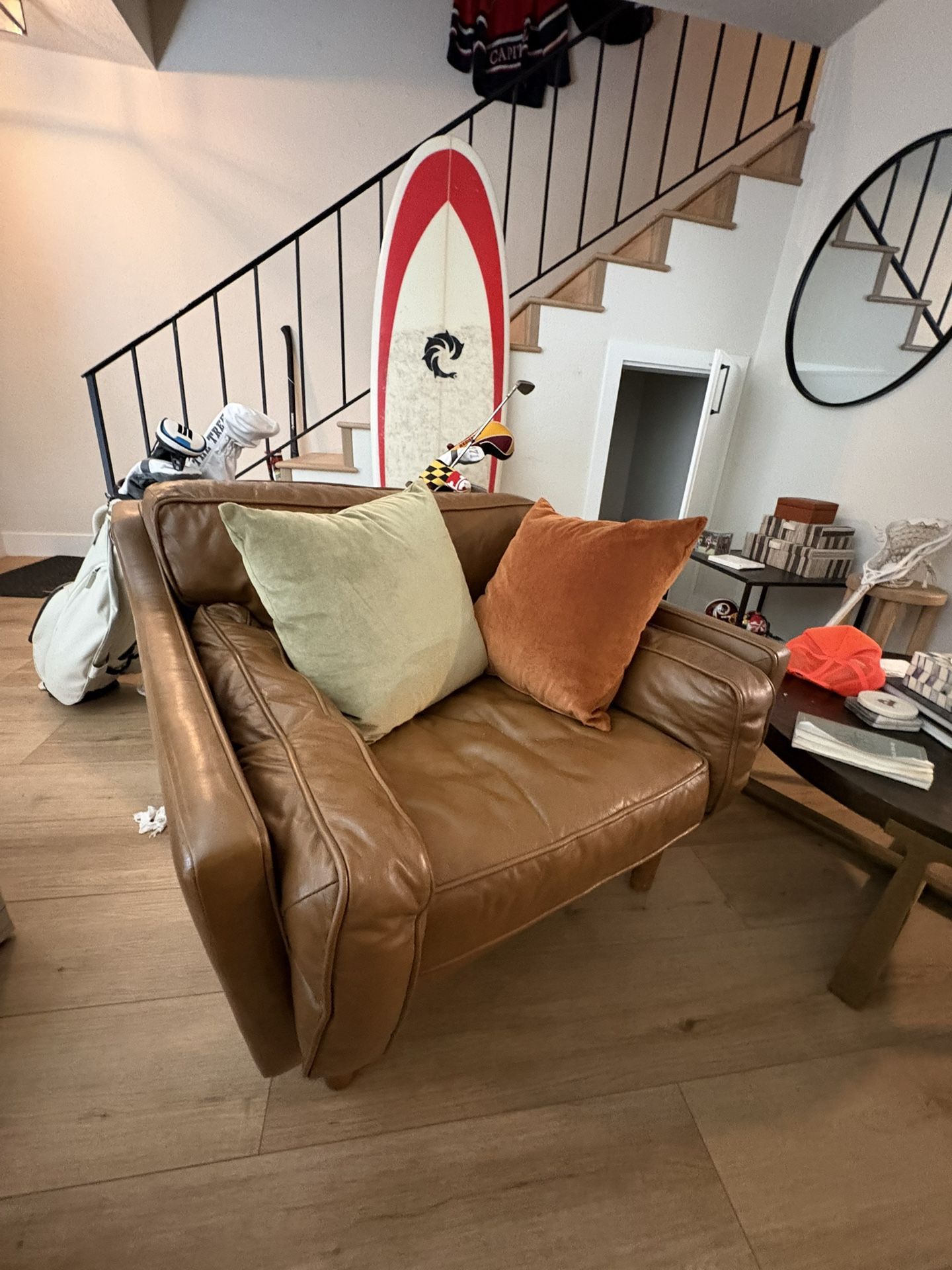 Chair, Pillows & Ottoman/Foot rest