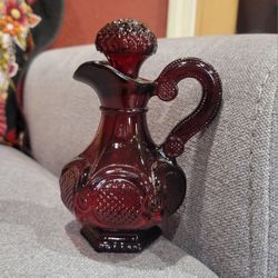 VINTAGE AVON 1876 CAPE COD COLLECTION RUBY RED GLASS CRUET $4
