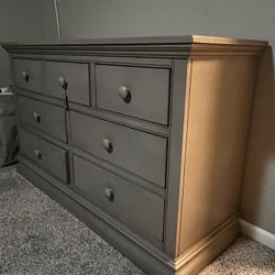 Gray Children’s Bedroom Dresser 7 Drawers