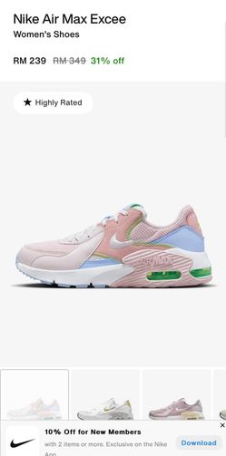 Nike Air Max Excee Pink Women's Shoes Size 6