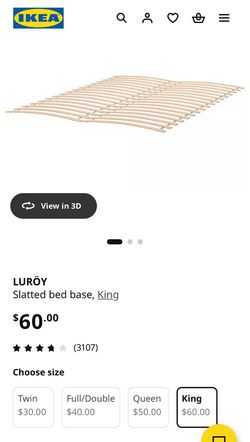 IKEA LURÖY Slatted bed base, King
