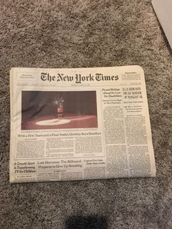 The New York Times Newspaper from Monday April 1999 Wayne Gretzky Retires new