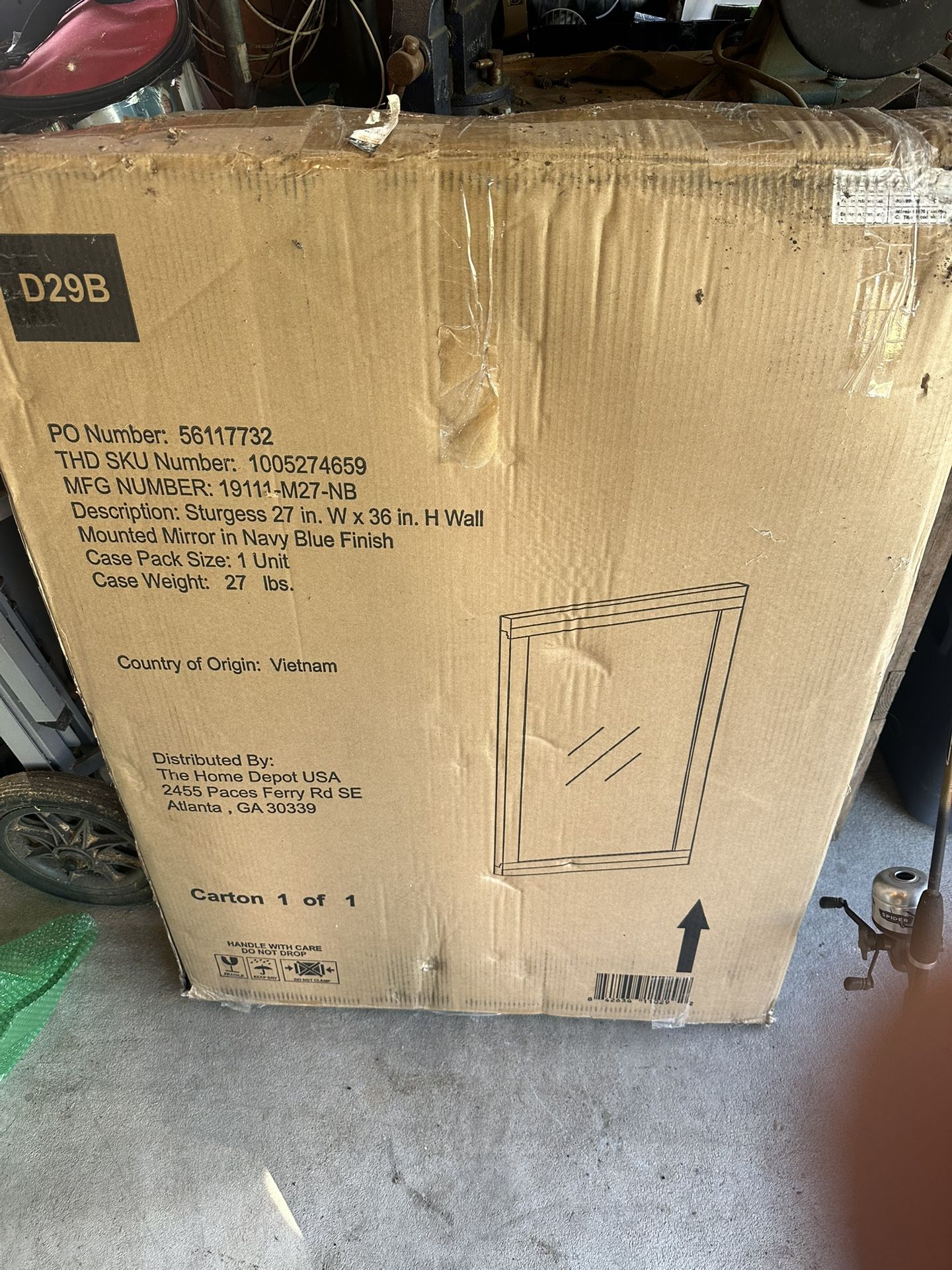 Sturgess 27 X 36 in Rectangular Framed Bathroom Vanity Mirror Navy Blue 27"  36"